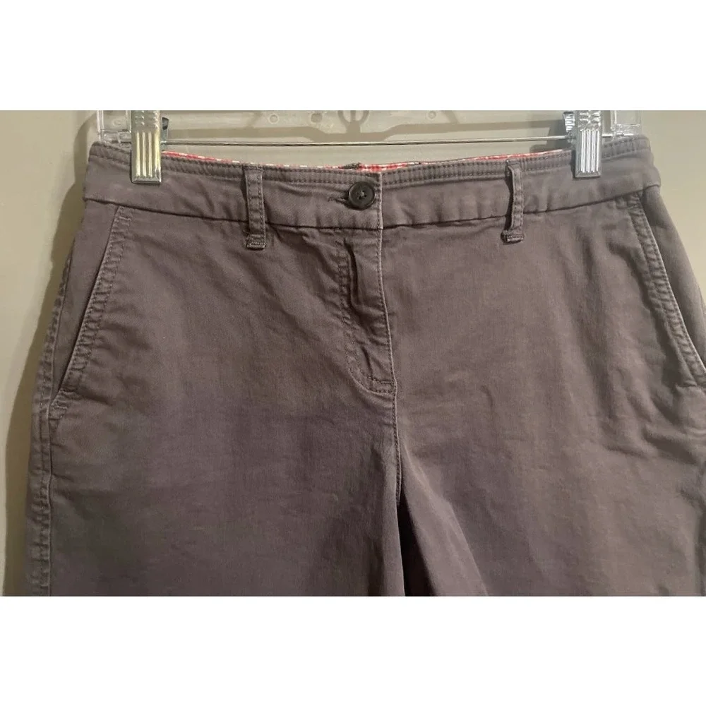 Boden Chino Shorts Womens 6 Grey Excellent‎ Cotton Stretch Mid Rise Pockets